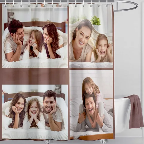 Miniatura 21 de Cortina de ducha personalizada, cortinas de ducha con foto personalizada, cortina de ducha personalizada de 60 x 72 pulgadas, añade tu propia Imagen
