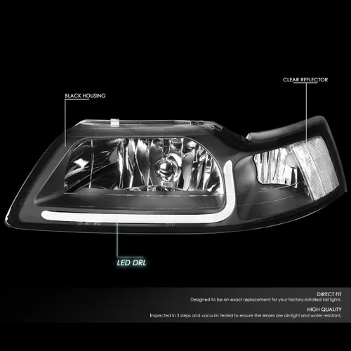Miniatura 2 de Repuestos LED DRL de faros delanteros y traseros DNA Motoring, luces de repuesto, Negro Claro