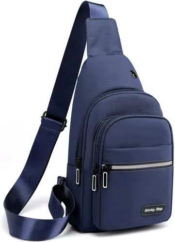 Miniatura 8 de Seoky Rop - Mochila tipo bandolera para hombre y mujer, pequeña, para el pecho y el hombro, para viajes, senderismo, mochila de día, Negro, Pequeño