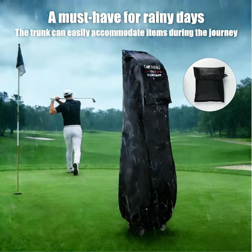 Miniatura 6 de Funda de lluvia para bolsa de golf, duradera, a prueba de polvo, equipo impermeable para viajes, bolsa de golf, capucha de lluvia de 50.4 pulgadas