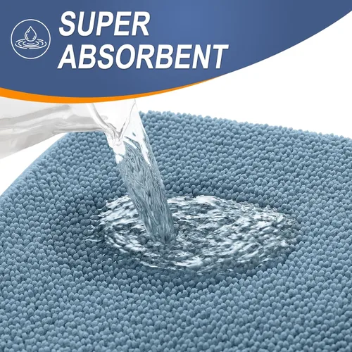 Miniatura 3 de OLANLY - Tapete grueso de espuma viscoelástica extrasuave, absorbente, de secado rápido, antideslizante, lavable a máquina, para baño, bañera