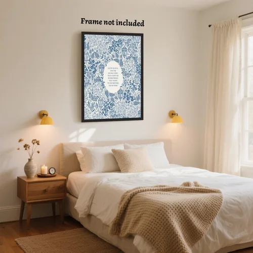 Miniatura 5 de Slow Down You're Doing - Póster de música fina, arte de pared floral victoriano azul, decoración de pared motivacional, estética, inspiradora
