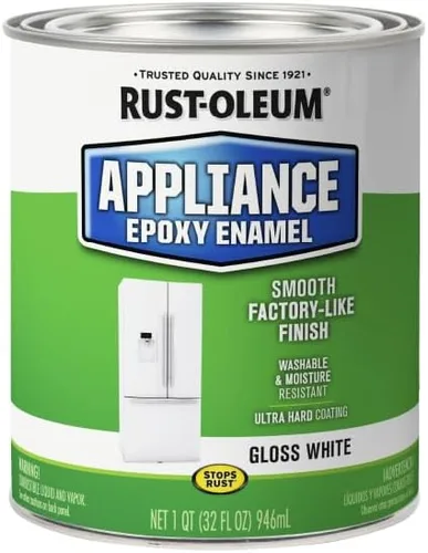 Miniatura 2 de Rust-Oleum 241168 - Pintura epóxica para electrodomésticos, cuarto de galón, blanco brillante