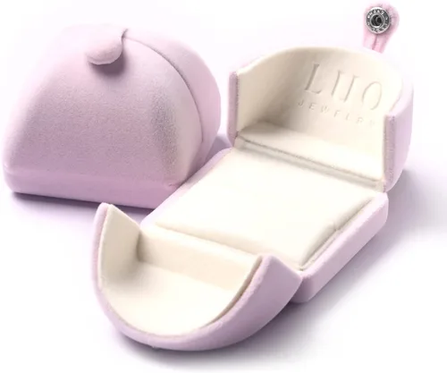Miniatura 7 de LUO - Anillo de compromiso de plata de ley S925 con forma redonda de 0.276in con piedras preciosas para mujer