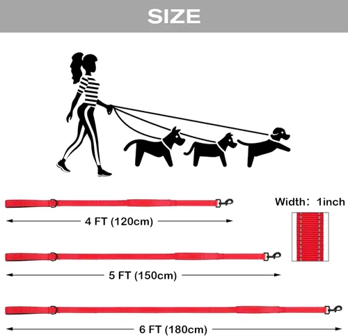 Miniatura 6 de Joytale - Correa resistente para perros grandes que tiran, doble asa para control de tráfico, correas reflectantes de doble cara para perros grandes