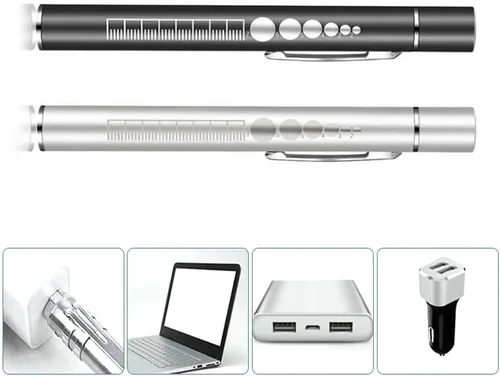 Miniatura 4 de Linterna de bolsillo Luces duales Blanco Amarillo LED Pluma Luces USB Recargable Médico Práctico Penlight Mini Linterna de enfermería Lámpara