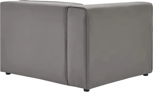 Miniatura 4 de Modway Mingle Sofá seccional de cuero vegano Silla con brazo izquierdo en gris
