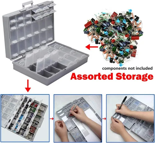 Miniatura 9 de AideTek BOXALL48 48 Tapas Caja Vacía Organizadora SMD SMT Tamaño 6 Pulgadas 9 Pulgadas Montaje en Superficie