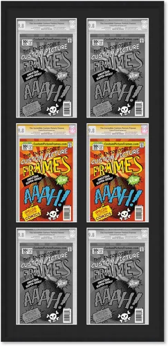 Miniatura 71 de Marco negro para cómics graduados Marco completo de cómics con paspartú de conservación negro y acrílico de grado UV Hecho para exhibir (6)