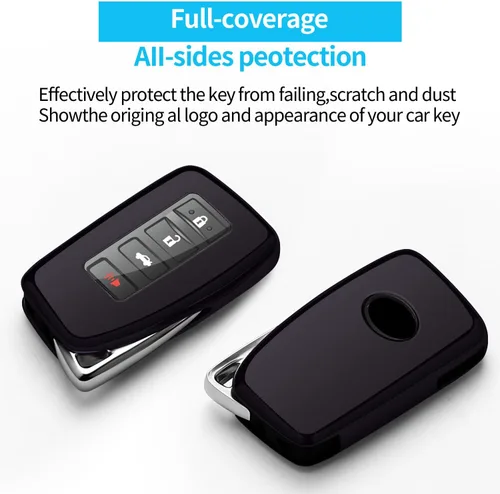Miniatura 3 de Compatible con funda para llavero Lexus con llavero, funda protectora de TPU suave de 360 grados para llave inteligente RX ES GS LS NX RS GX LX RC