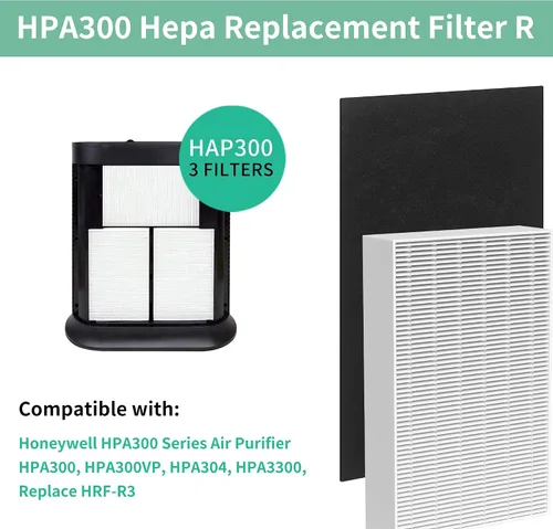 Miniatura 2 de Filtro HEPA HPA300 de repuesto compatible con purificador de aire Honeywell serie HPA300, HPA300, HPA304, HPA8350, HPA300VP, HPA3300b, HPA5300, 3