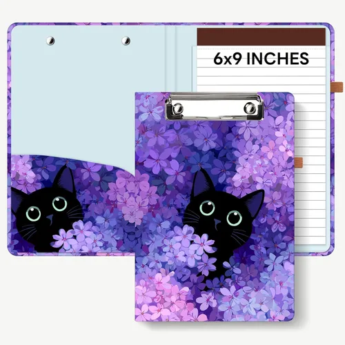 Miniatura 22 de Hongri Mini Portapapeles Folio con Libreta Recargable Forrada y Bolsillo Interior de Almacenamiento para Estudiantes, Aula, Oficina, Mujer, Hombre