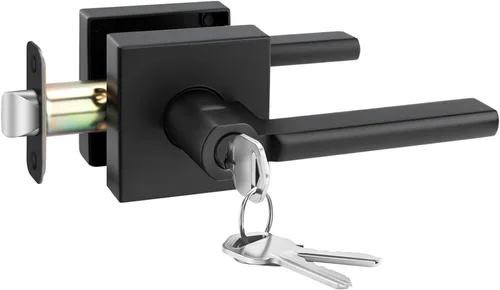 Miniatura 31 de Goldenwarm Manija de puerta simulada de oro cepillado – Palanca interior decorativa sin giro para despensa, puertas francesas y armarios (2 piezas)