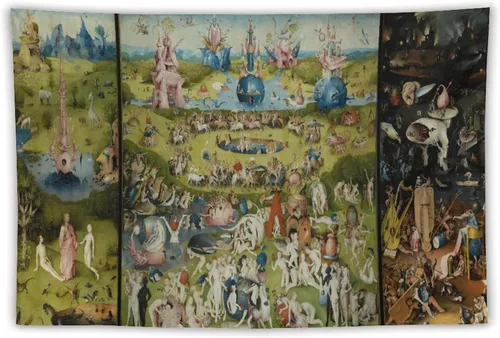 Miniatura 9 de JU XIANG Hieronymus - Tapiz de Bosch, diseño de jardín de delicias terrenales, decoración del hogar, arte de pared, impresión para dormitorio