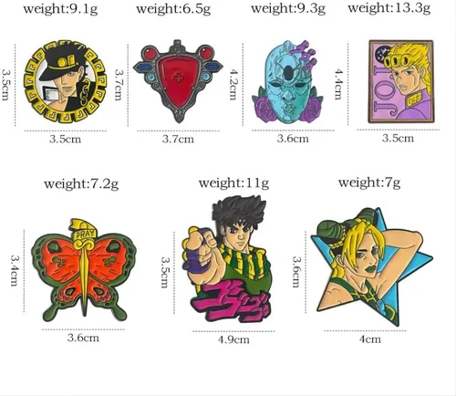 Miniatura 5 de JJBA JoJo - Broche esmaltado de anime Jotaro Jolyne Joseph para cosplay, regalos de Navidad para niños, niñas, adolescentes, mujeres y hombres