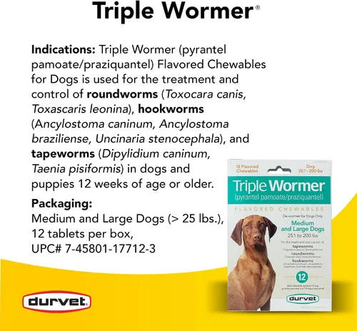 Miniatura 3 de Durvet Triple Wormer para perros medianos y grandes