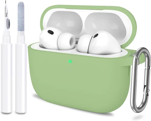 Miniatura 38 de Funda para AirPods Pro 3 con limpiador y protector de silicona suave con llavero para mujeres y hombres, funda para Apple AirPods Pro de 3ª Claro