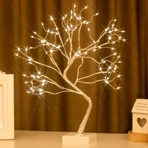 PEIDUO Árbol de luces de hadas, 108 árboles iluminados LED para decoración interior, árbol de Navidad con 9 modos y temporizador, árbol de espíritu