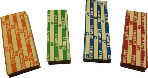 Miniatura 2 de Paquete surtido de 300 envoltorios planos para monedas, papel kraft duradero a rayas de colores estándar ABA