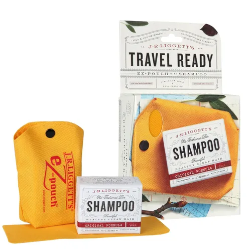 J·R·LIGGETT'S Barra de champú, fórmula original con mini bolsa EZ de viaje, champú en barra totalmente natural, a base de plantas y secado sólido,