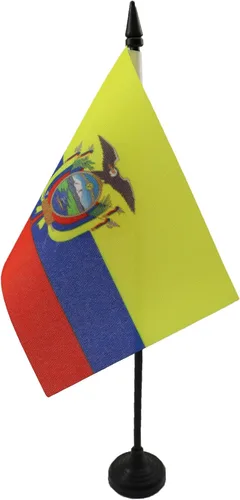 Miniatura 110 de Bandera de mesa de Anguila de 4 x 6 pulgadas, bandera de escritorio británica de Anguila, 5.9 x 3.9 in, palo y base de plástico negro AZ FLAG