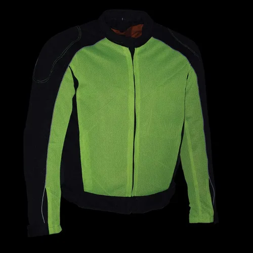 Miniatura 5 de Milwaukee Leather MPM1790 - Chaqueta blindada de malla para hombre, color negro y verde neón, con chaqueta extraíble para lluvia