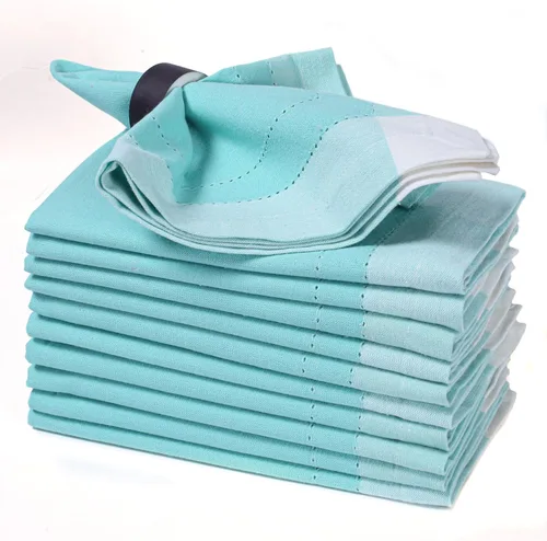 Miniatura 24 de Servilletas de tela para uso diario, 100% algodón, 18 x 18 pulgadas, color azul, servilletas de boda, servilletas de cóctel, servilletas de tela