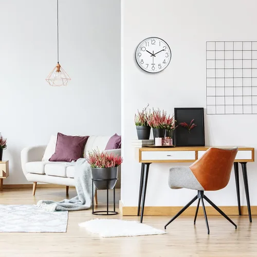Miniatura 4 de QPEUIM Reloj de Pared de 12 Pulgadas Relojes de Pared Sin Tictac Operado con Batería con Esfera Estereoscópica Movimiento Ultra Silencioso de Cuarzo