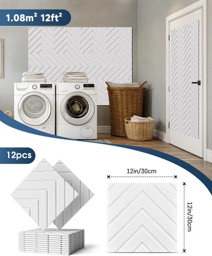 Miniatura 6 de Paneles de espuma con aislamiento de sonido para paredes, paquete de 12 paneles autoadhesivos acústicos, paneles de pared insonorizados de 12 x 12 x