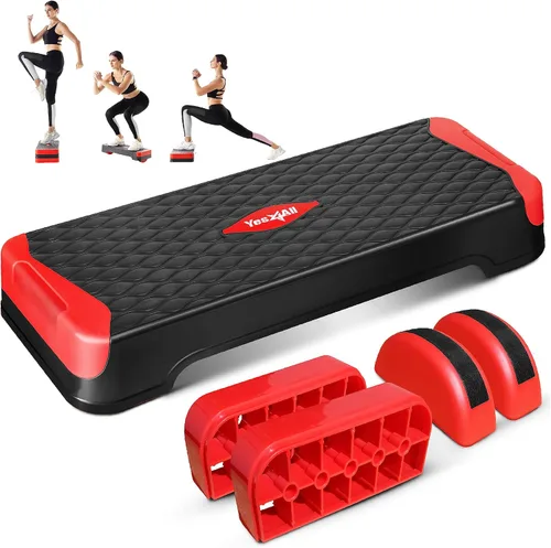 Miniatura 9 de Yes4All Plataforma de Step Aeróbico Ajustable 2 en 1 Stepper para Ejercicios de Fitness con Patas de Tabla de Equilibrio Basculante para A. Neo Verde
