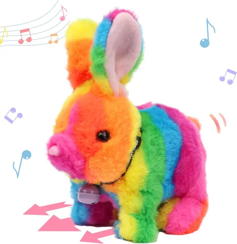 Miniatura 19 de Hopearl - Juguete de peluche electrónico interactivo de unicornio con sonidos y movimientos, camina y tiene un cuerno luminoso; regalo para niños