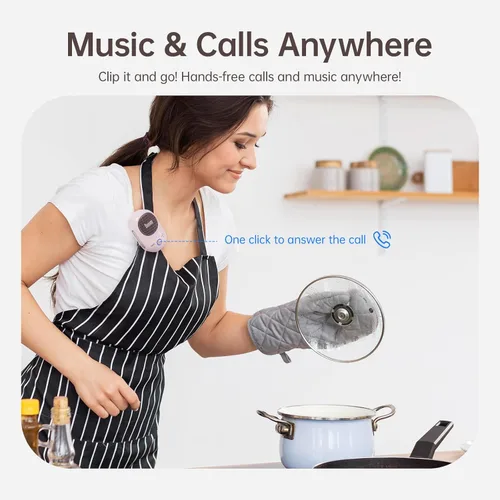 Miniatura 8 de Divoom Itour-S - Altavoz Bluetooth portátil, IP67 resistente al agua, a prueba de polvo, pequeño altavoz Bluetooth portátil con clip, tiempo de Rosa