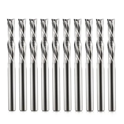 Miniatura 11 de Broca de corte descendente de 1/8 pulgadas, corte hacia abajo, espiral, fresadora CNC, fresadora de carburo de tungsteno, juego de 5