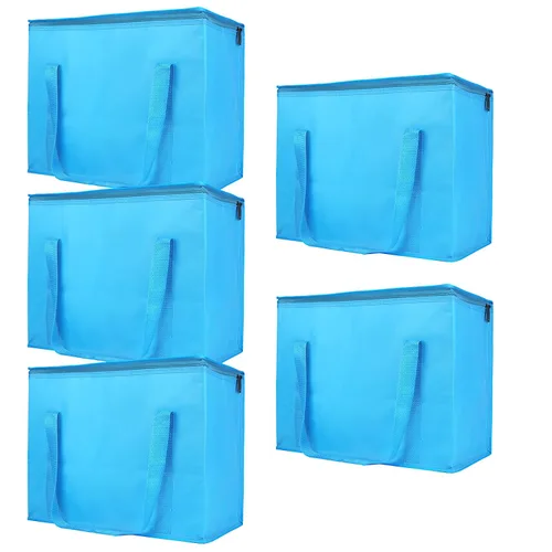 Miniatura 21 de Bodaon - Paquete de 5 bolsas aisladas para entrega de alimentos para comidas frías y calientes, tamaño XXXL, bolsa aislada para catering, bolsa