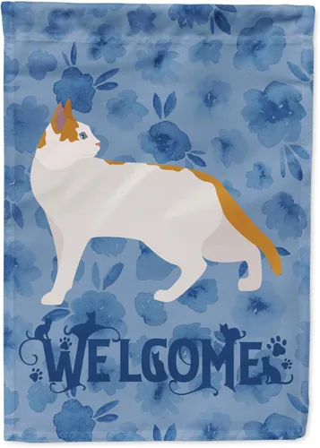 Miniatura 127 de Caroline's Treasures CK4813CHF - Bandera de bienvenida con gato abisinio azul, manga grande, para porche, para colgar en la pared, poliéster