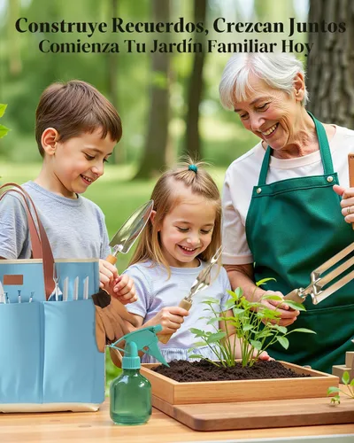 Miniatura 7 de VerdantVibes Juego de herramientas de jardín de 9 piezas, herramientas de mano de jardinería resistentes con agarres ergonómicos antideslizantes