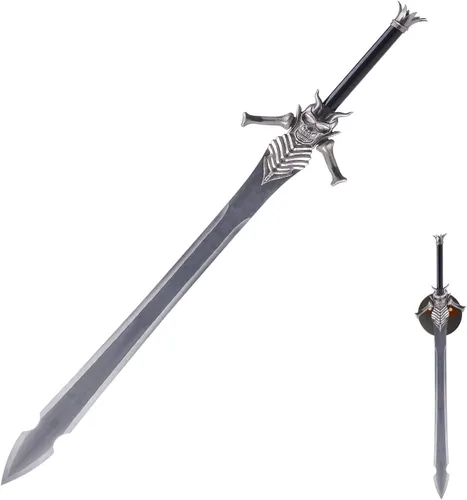 Miniatura 8 de Sword fort Espada Vergil Yamato de Acero Inoxidable/Espada Dante Rebellion Katana de Metal Real, Nero Red Queen Accesorio de Cosplay de Juego