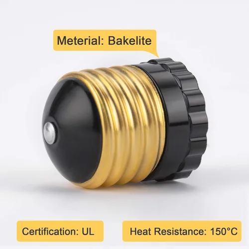 Miniatura 6 de DiCUNO Adaptador de enchufe E26 a E12 con certificación UL, negro, estándar (mediano) base E26 a candelabro E12 convertidor de enchufe de luz
