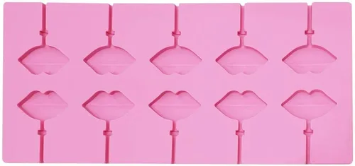Miniatura 5 de Molde de piruleta de labios rojos con 10 cavidades con 20 palitos para labios sexys, de silicona, chocolate, caramelo duro, para fondant