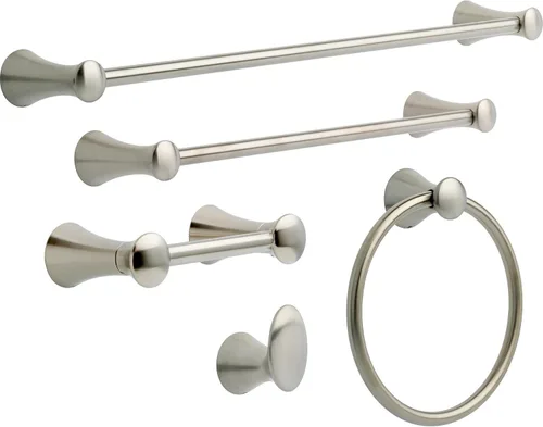Miniatura 3 de Delta Lahara (1-Paquete) Soporte de Toalla de Mano Brilliance de Acero Inoxidable para Pared de Baño Anillo Redondo para Toallas de Baño Soporte