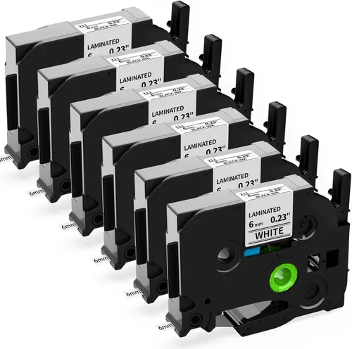 Labelife Paquete de 6 cintas de etiquetas TZe-211 de 0.23 pulgadas de repuesto para Brother P Touch TZe TZ Cinta de 0.236 in 0.23 Laminada Blanca