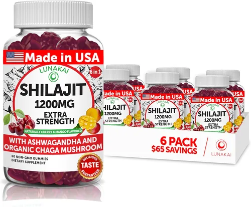 Miniatura 12 de Lunakai Cápsulas puras de Shilajit fabricadas en Estados Unidos con Ashwagandha, Rhodiola y Cordyceps - Extracto de Shilajit extra fuerte