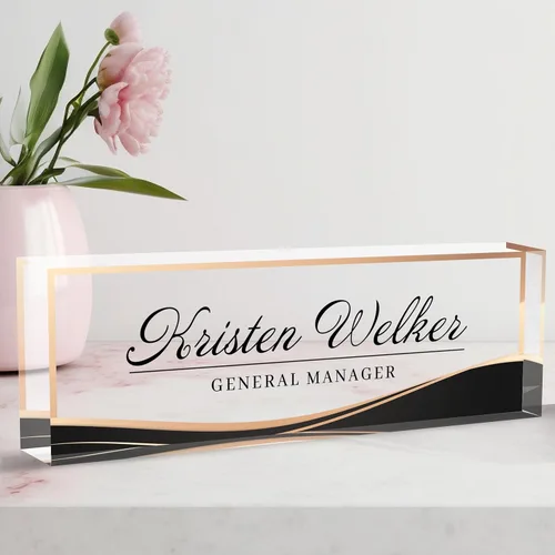 Miniatura 44 de Placa de Nombre Personalizada a Criterio, Placa de Escritorio de Acrílico, Decoración de Oficina para Mujeres y Hombres, Regalos de Agradecimiento
