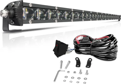 Luces todoterreno de una sola fila de 32 pulgadas, barra de luz LED delgada 6D, reflectores de luz LED para conducción, para camión, automóvil,