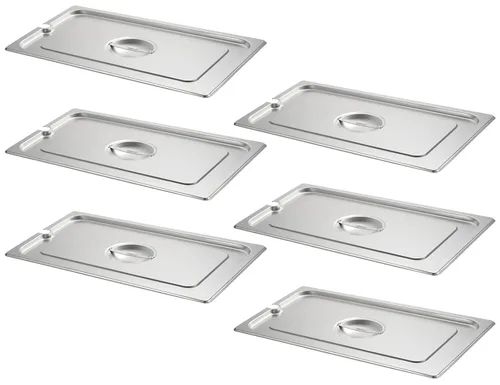 Miniatura 24 de CURTA Paquete de 6 sartenes antiatascos para hotel, tamaño 1/6 de 6 pulgadas de profundidad, bandeja comercial NSF de acero inoxidable 18/8