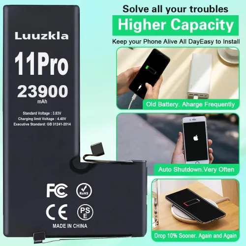 Miniatura 3 de Batería de 23900 mAh compatible con iPhone 11 PRO, nueva actualización, repuesto de batería de gran capacidad, compatible con iPhone 11 Pro