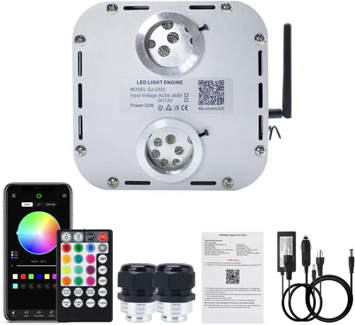 Miniatura 24 de AKEPO 4 Color 36W RGBW Luz de Fibra Óptica Parpadeante Solo Fuente de Luz, 4 Puertos RGBW Parpadeante + Activado por Música + Control a través
