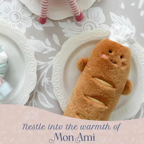Miniatura 4 de MON AMI Baguette The Chef Juguete de Peluche Muñeco de Pan Suave Relleno de 9 Pulgadas con Sombrero y Delantal Adorable Juguete de Peluche