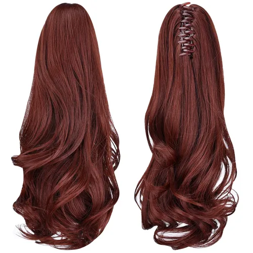 Miniatura 9 de Extensión de cola de caballo, extensiones de cabello con clip de garra de 24 pulgadas, extensiones de cabello largo y lacio, extensión de cabello