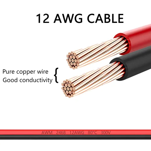 Miniatura 4 de O Ring Terminal to Battery Connector Cable, 12AWG 45A Connector and 8mm(0.3inch) Terminal Ring Power Cable for Solar Panel Kit and Battery